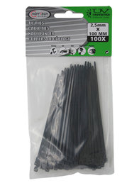 Tie ribs 2.5 x 100 mm 100 dlg zwart