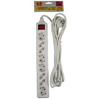 Stekkerdoos 8-voudig + RA + schakelaar 5.0 mtr