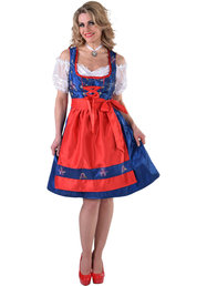Dirndl "Edelweiss" blauw ,jurk met schort lux, excl bloesje . Dirndl "Edelweiss" blauw ,jurk met schort lux, excl bloesje .