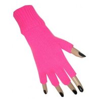 Vingerloze handschoen fluor pink