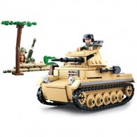 WWII Small German Tank M38-B0691 #16096 bouwstenen Sluban