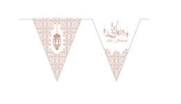 Eid Mubarak PET flagline, 6m/10 vlaggen 2021 Rose goud