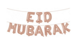 Eid Mubarak foil balloon letter garland 2021 rose goud
