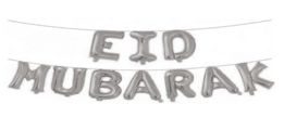 Folieballonnenset 'Eid Mubarak' zilver
