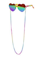 Bril regenboog hartjes ketting