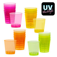 Set 20 plastic shotglaasjes 4 neonkleuren UV