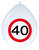 Ballonnen  30cm Verkeersbord 40 /8
