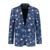 Men's blazer blue Santa snowflakes
