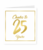 Goud/Wit wenskaart - 25 years