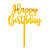 Taarttopper 'Happy birthday' goud (15.5 x 11 cm)
