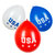 Set 6 latex ballonnen 'USA' 3 kleuren dubbelzijdig (√ò 25 cm)