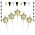 Kit taartdecoratie Party Time (5 cocktailprikkers, mini vlaggenlijn, 2 stokjes)