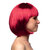 Pruik Cabaret robijnrood