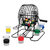 Set drankspel Bingo shots (metalen bingo rad, 48 balletjes, 6 glazen shotglaasjes)