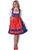 Dirndl "Edelweiss" blauw ,jurk met schort lux, excl bloesje .