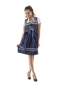 Dirndl blauw-witte polka dot