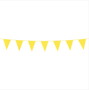 Bunting PE 3m yellow size flags:10x15cm
