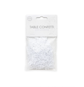 Table confetti 14 grams - White text "Just Married"