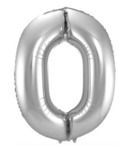 Zilveren folieballon 0 86 cm