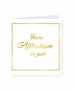 Goud/Wit wenskaart - Abraham 50