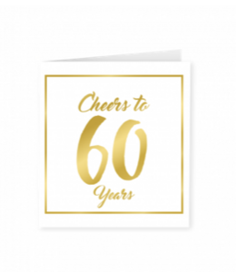 Goud/Wit wenskaart - 60 years