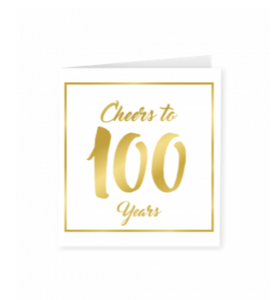 Goud/Wit wenskaart - 100 years