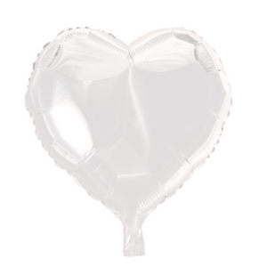Folieballon hart wit 18 "