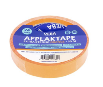 Afplaktape extra strong orange 24 mm