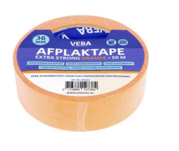 Afplaktape extra strong orange 36 mm