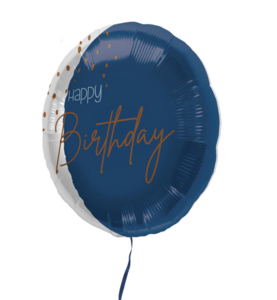 45cm Happy Birthday trans/Blauw