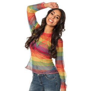 Pc. Fishnet shirt rainbow (M/L)