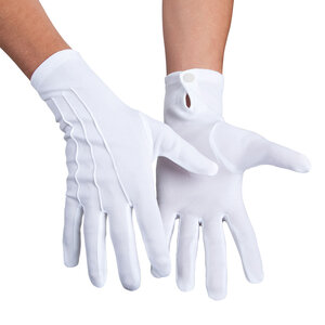 Pr. Handschoenen pols Basic met drukknop wit