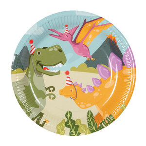 Set 10 Paper plates Dino party (23 cm)