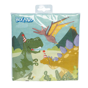 Set 20 Paper napkins Dino party (33 x 33 cm)