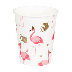 Set 10 Paper Cups Flamingo (21 cl)