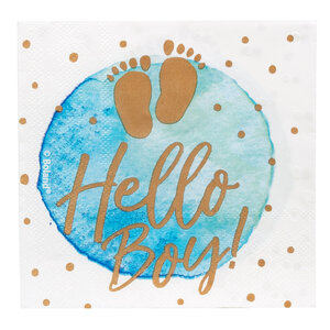 Set 20 Paper napkins 'Hello Boy!' (33 x 33 cm)