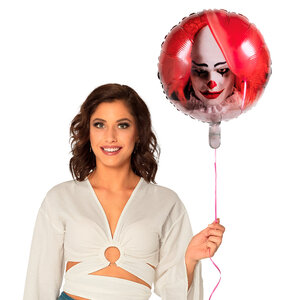 Pc. Foil balloon Horror clown double sided (45 cm)