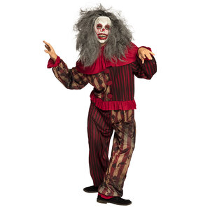 Latex hoofdmasker Zombieclown met haar
