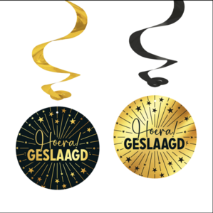 4 swirls Hoera geslaagd