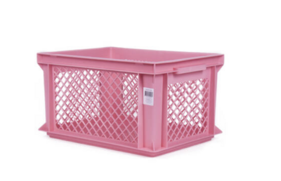 Fietskrat kunststof 40 x 30 x 22 cm roze