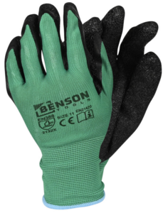 Werkhandschoenen latex crinkle groen zwart maat 11