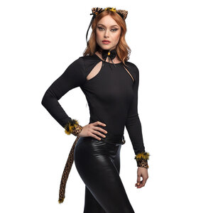 Set Sweet tiger (diadeem, choker, 2 armbanden, staart)