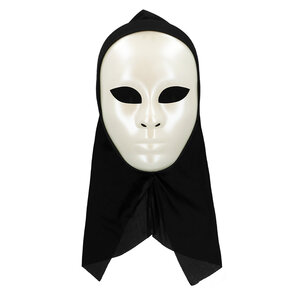 Face mask Mime white with hood