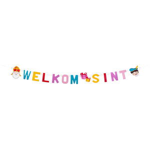 Kartonnen letterslinger 'Welkom Sint' (1,5 m)