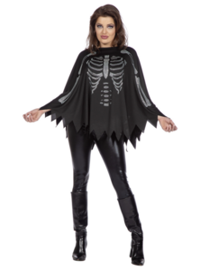 Poncho skelet strass steentjes