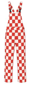 Tuinbroek rood/wit geblokt TBBRABANT maat 60