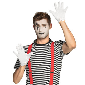 Gloves wrist XL+button white