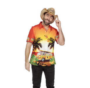 Hawaiishirt hippie busje oranje