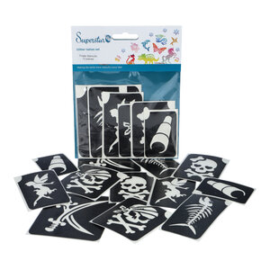 Pirate Glitter Tattoo Stencils  (12 pcs)