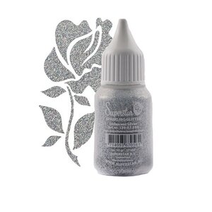 Sparkling glitter iridescent silver